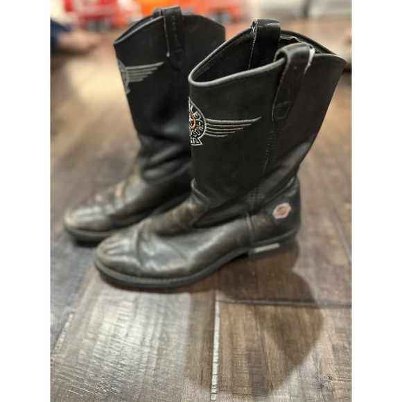 Vintage Harley Davison USA Leather Motorcycle Boots Mens Size 10